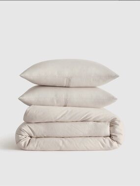 Quince King European Linen Duvet Cover Set Sand